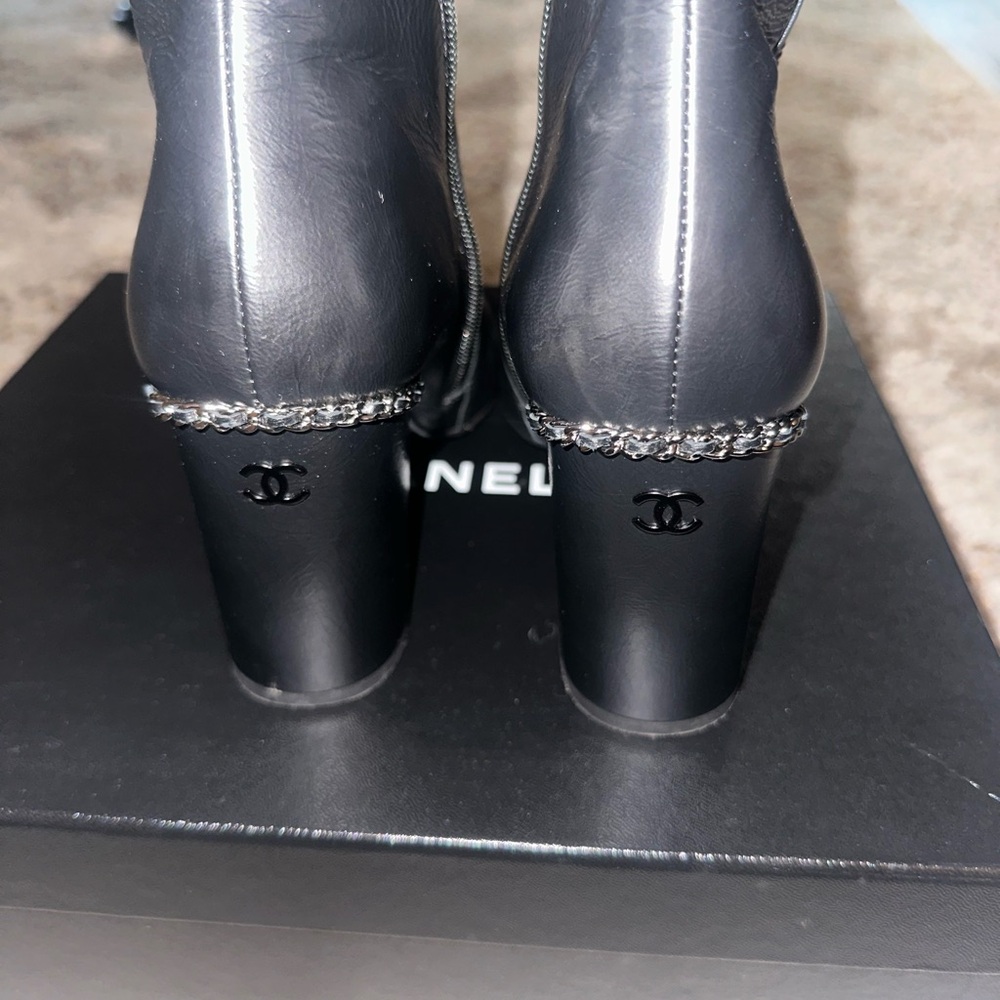 Authentic Chanel Leather Ankle Boots - Picture 4 of 7